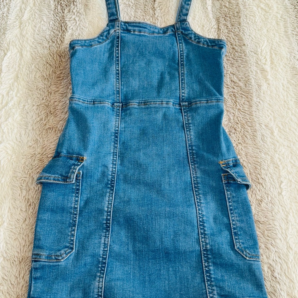 Girls Denim Blue Dress with Pockets